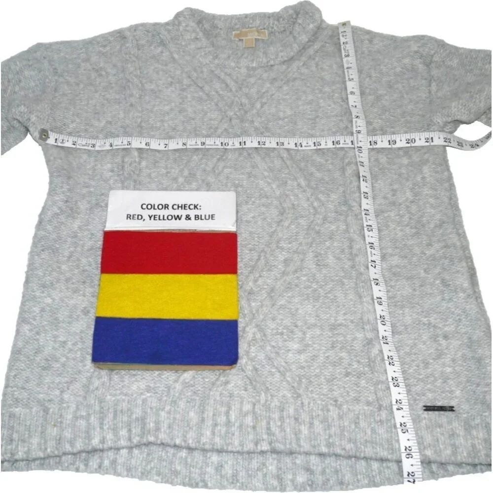 Michael MICHAEL KORS gray cable knit heavier pullover sweater Women's size L